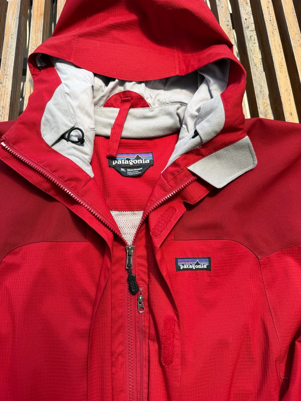 Patagonia Mens Red Hooded Outdoor Jacket